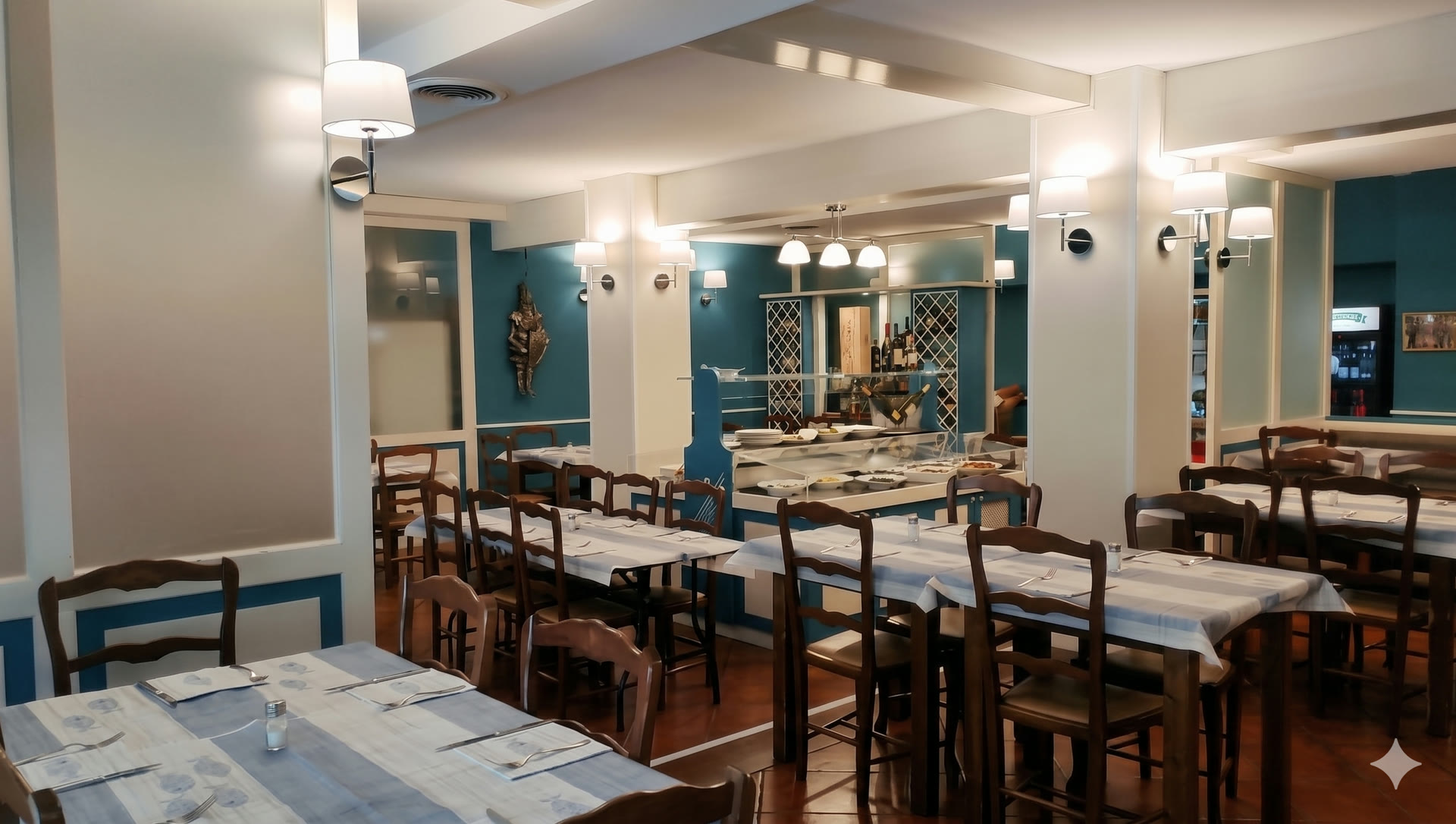 La sala del ristorante Sciabecco